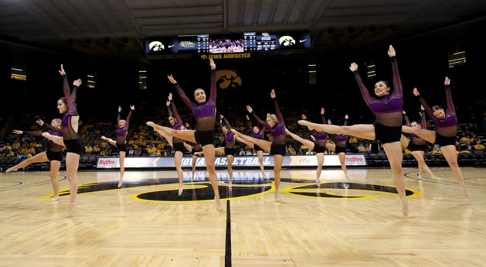 The Iowa Dance Team performs their Jazz Routine at halftime of the Iowa Hawkeyes game against Maryland Thursday, January 9, 2020 at Carver-Hawkeye Arena. (Brian Ray/hawkeyesports.com)