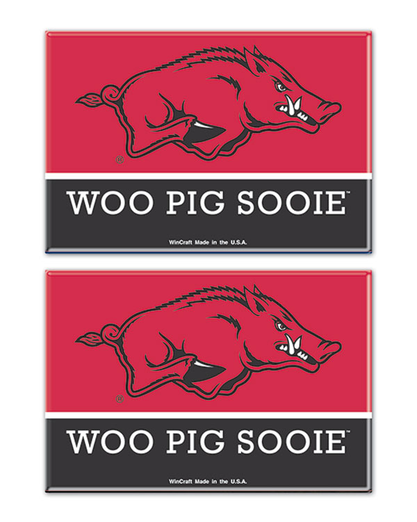 Arkansas Razorbacks Hogs Logo 2 Pack Rectangle Magnet Set Arkansas Razorbacks Store Shop University Of Arkansas Apparel Gear Gifts Clothing