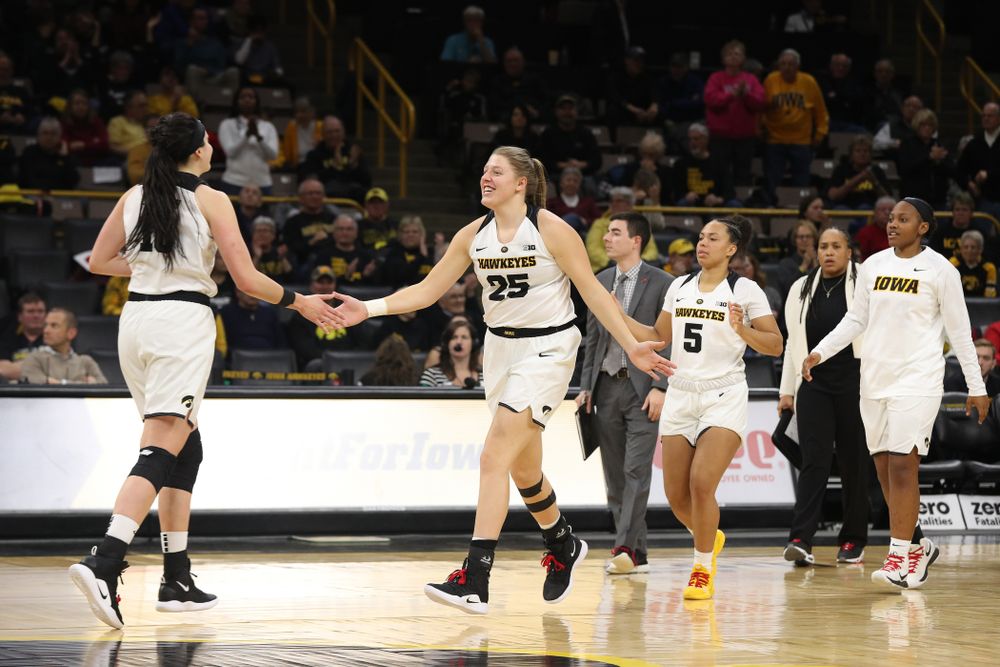Iowa Hawkeyes forward/center Monika Czinano (25) against the Purdue Boilermakers Sunday, January 27, 2019 at Carver-Hawkeye Arena. (Brian Ray/hawkeyesports.com)