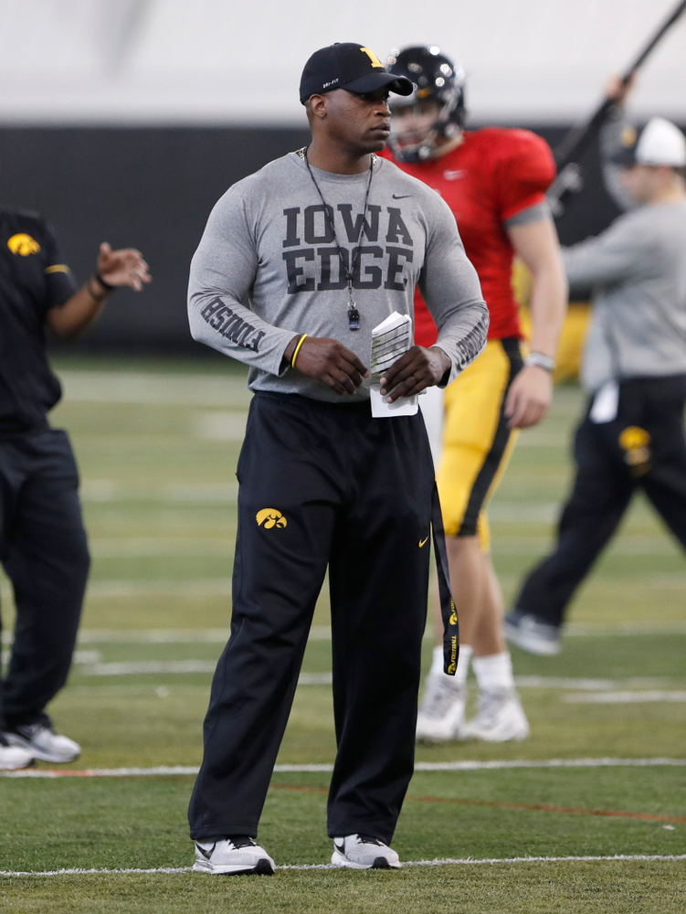 Kelton Copeland -- University of Iowa spring football practice No. 6 on March 31, 2018, in Iowa City, Iowa. (Darren Miller/hawkeyesports.com)