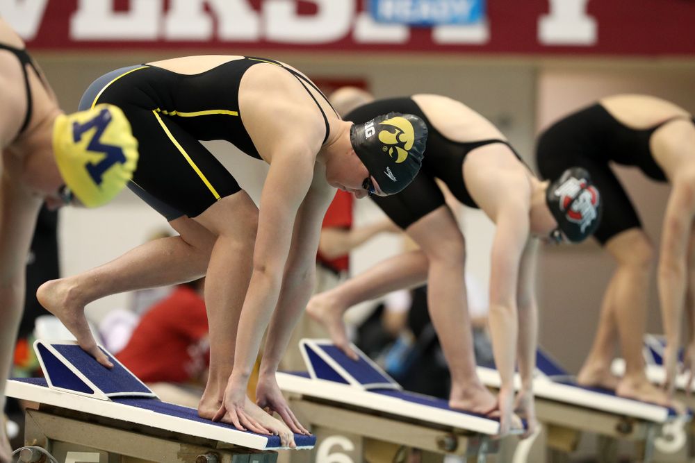 Iowa's Allyssa Fluit swims the 500-yard freestyle during the 2019 Women's Big Ten Swimming and Diving meet Thursday, February 21, 2019 in Bloomington, Indiana. (Brian Ray/hawkeyesports.com)