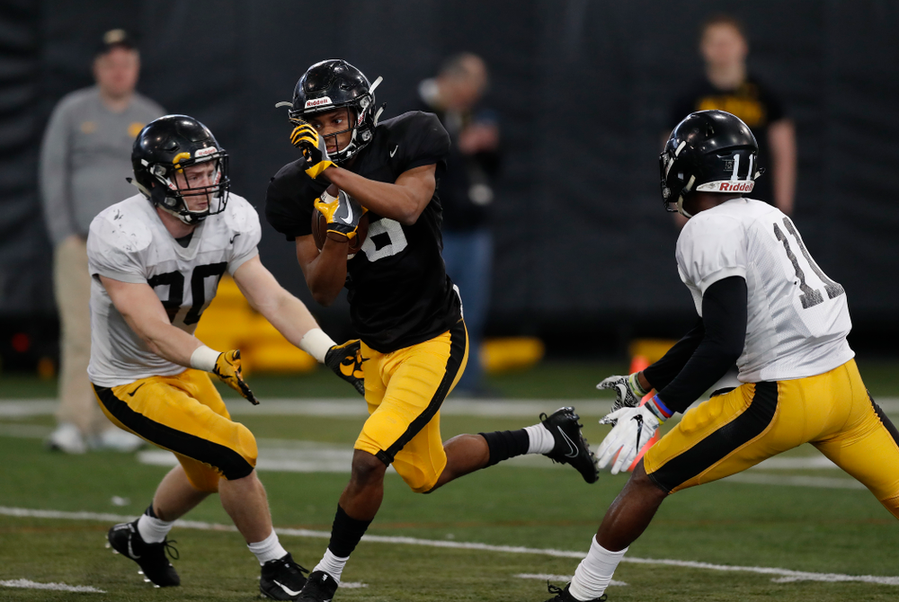 Iowa Hawkeyes wide receiver Ihmir Smith-Marsette (6) during spring practice Wednesday, March 28, 2018 at the Hansen Football Performance Center. (Brian Ray/hawkeyesports.com)