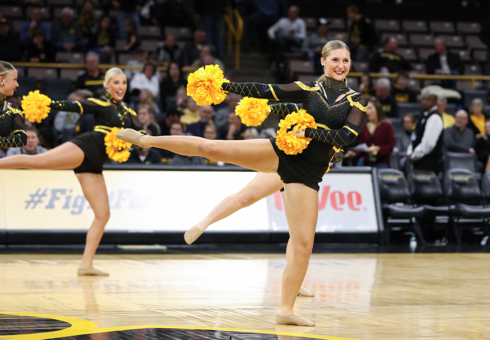 The Iowa Dance Team performs at halftime of the Iowa Hawkeyes game against North Florida Thursday, November 21, 2019 at Carver-Hawkeye Arena. (Brian Ray/hawkeyesports.com)