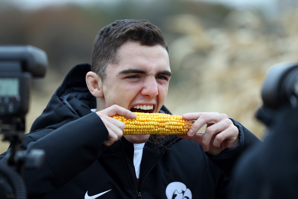 Wrestler Paul Glynn poses for a photo during the teamÕs annual media day Wednesday, October 30, 2019 at Kroul Family Farms in Mount Vernon. (Brian Ray/hawkeyesports.com)