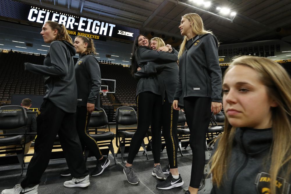 Iowa Hawkeyes forward Megan Gustafson (10) during the teamÕs Celebr-Eight event Wednesday, April 24, 2019 at Carver-Hawkeye Arena. (Brian Ray/hawkeyesports.com)