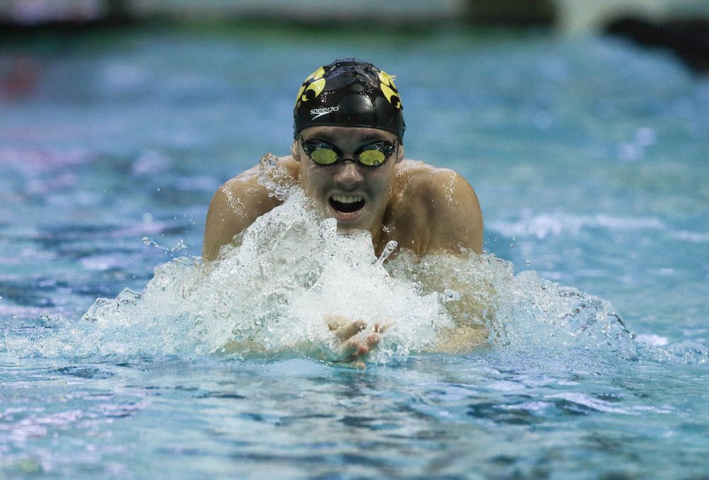 Iowa's Daniel Swanepoel swims the 200 yard Individual Medley Thursday, November 15, 2018 during the 2018 Hawkeye Invitational at the Campus Recreation and Wellness Center. (Brian Ray/hawkeyesports.com)