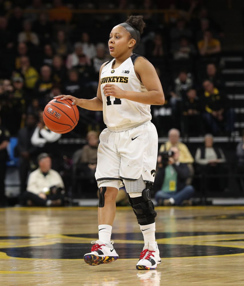 Iowa Hawkeyes guard Tania Davis (11) against the Purdue Boilermakers Sunday, January 27, 2019 at Carver-Hawkeye Arena. (Brian Ray/hawkeyesports.com)