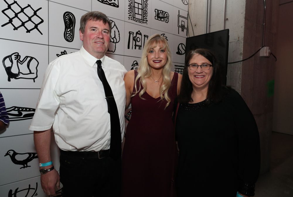 The family of Iowa Hawkeyes forward Megan Gustafson (10) during the 2019 WNBA Draft Wednesday, April 10, 2019 at Nike New York Headquarters in New York City. (Brian Ray/hawkeyesports.com)