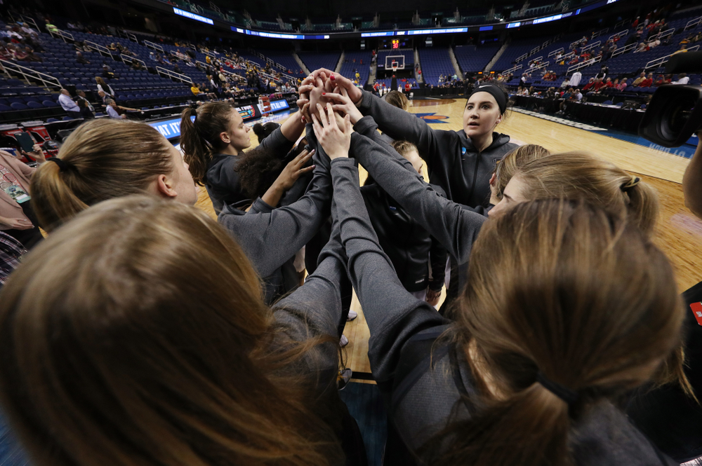 The Iowa Hawkeyes against the NC State Wolfpack in the regional semi-final of the 2019 NCAA Women's College Basketball Tournament Saturday, March 30, 2019 at Greensboro Coliseum in Greensboro, NC.(Brian Ray/hawkeyesports.com)