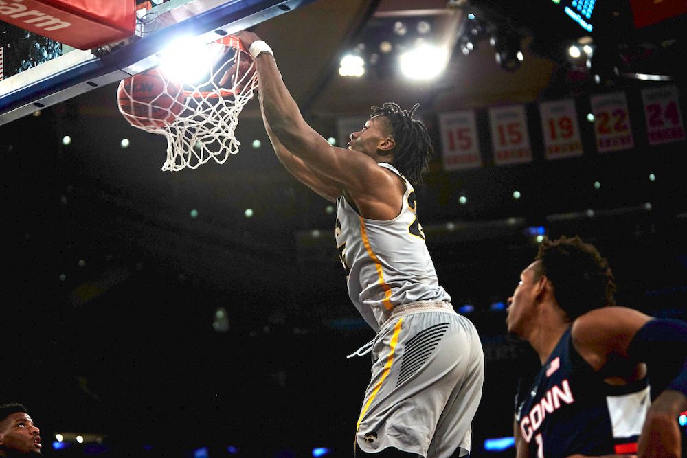 Iowa Hawkeyes forward Tyler Cook (25) against UConn in the Championship game of the 2K Empire Classic Friday, November 16, 2018 at Madison Square Garden in New York City. (Duncan H.Williams/Freelance)