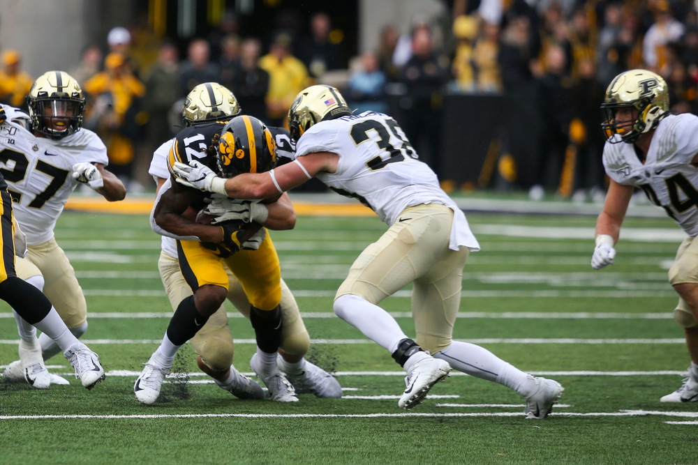 Iowa Hawkeyes wide receiver Brandon Smith (12) during Iowa football vs Purdue on Saturday, October 19, 2019 at Kinnick Stadium. (Lily Smith/hawkeyesports.com)