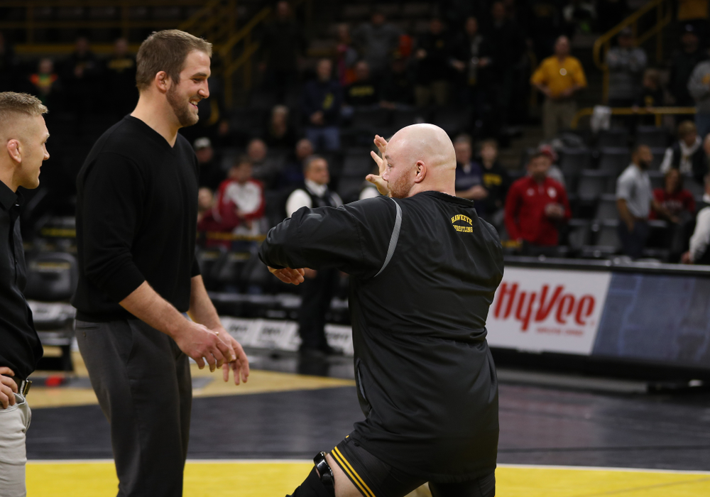 Iowa senior Sam Stoll during senior night following their meet against the Indiana Hoosiers Friday, February 15, 2019 at Carver-Hawkeye Arena. (Brian Ray/hawkeyesports.com)
