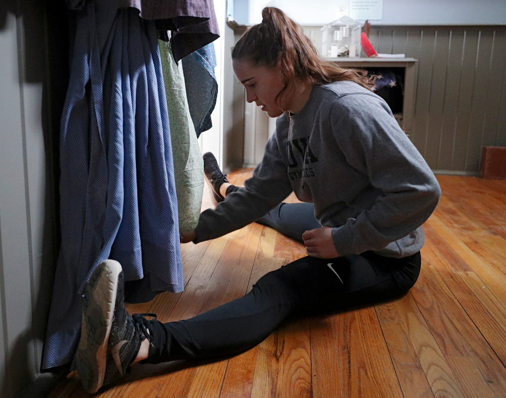 Iowa women's gymnasts clean the 1876 Coralville Schoolhouse during the 21st annual ISAAC Hawkeye Day of Caring in Coralville on Sunday, Apr. 28, 2019. (Stephen Mally/hawkeyesports.com)