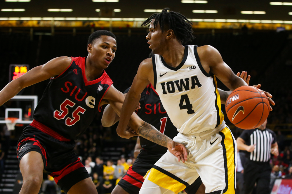 Iowa Hawkeyes guard Bakari Evelyn (4) during Iowa men’s basketball vs SIUE on Friday, November 8, 2019 at Carver-Hawkeye Arena. (Lily Smith/hawkeyesports.com)
