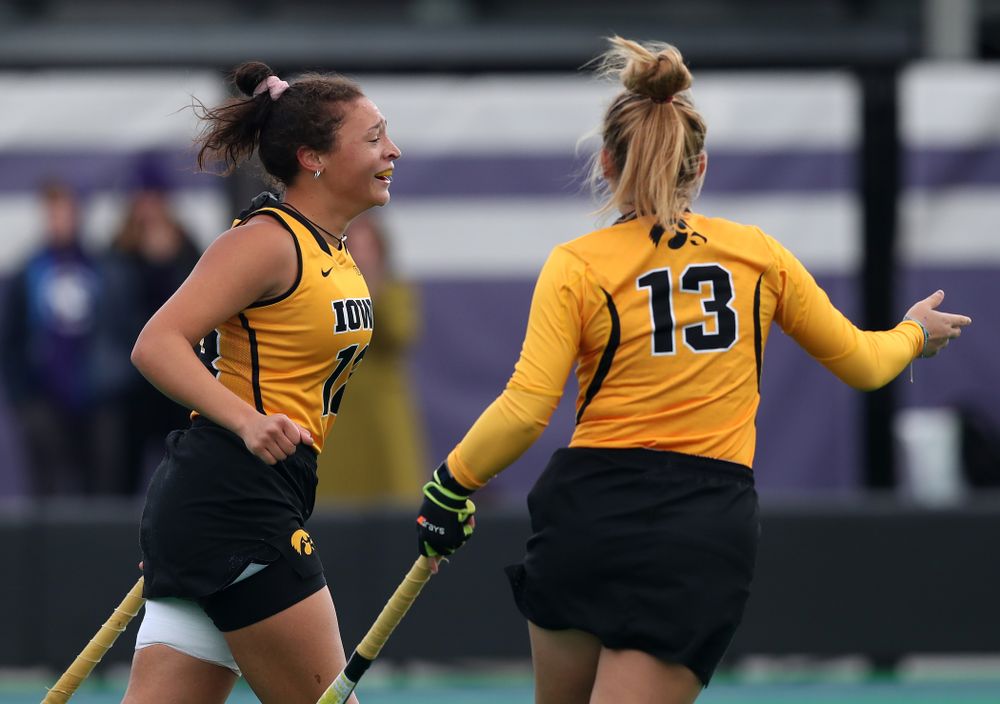 Iowa Hawkeyes Mya Christopher (18) scores against the Michigan Wolverines in the semi-finals of the Big Ten Tournament Friday, November 2, 2018 at Lakeside Field on the campus of Northwestern University in Evanston, Ill. (Brian Ray/hawkeyesports.com)