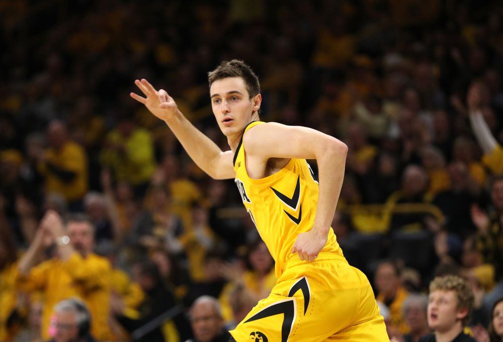 Iowa Hawkeyes forward Nicholas Baer (51) against the Wisconsin Badgers Friday, November 30, 2018 at Carver-Hawkeye Arena. (Brian Ray/hawkeyesports.com)