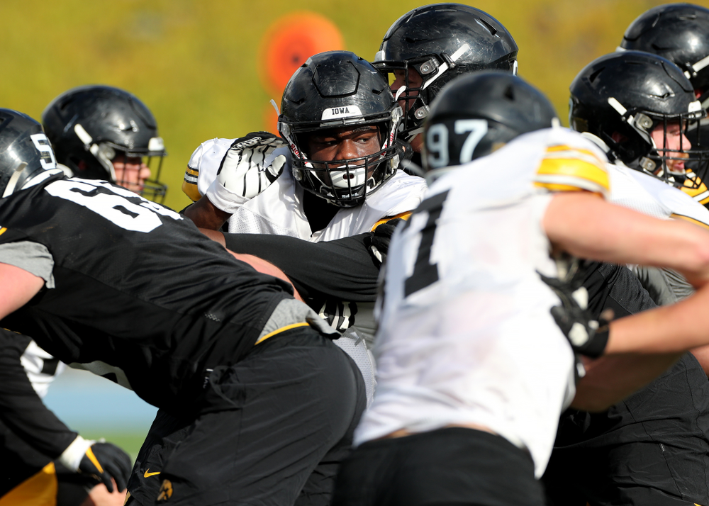 Iowa Hawkeyes defensive tackle Daviyon Nixon (54) during Holiday Bowl Practice No. 3 Tuesday, December 24, 2019 at San Diego Mesa College. (Brian Ray/hawkeyesports.com)