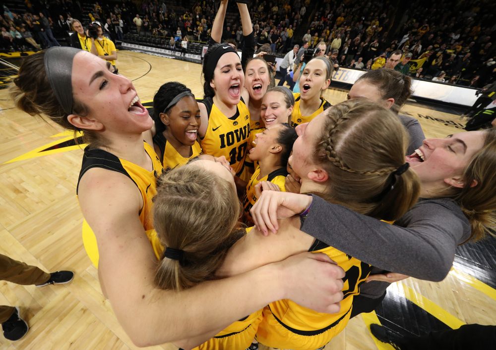 The Iowa Hawkeyes during senior day ceremonies following their game against the Northwestern Wildcats Sunday, March 3, 2019 at Carver-Hawkeye Arena. (Brian Ray/hawkeyesports.com)