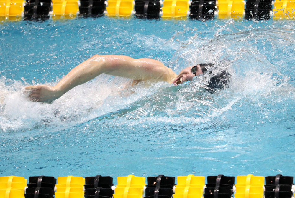 Iowa's Mateusz Arndt swims the second leg of the 800 freestyle relay at the 2019 Big Ten Swimming and Diving meet Wednesday, February 27, 2019 at the Campus Wellness and Recreation Center. (Brian Ray/hawkeyesports.com)