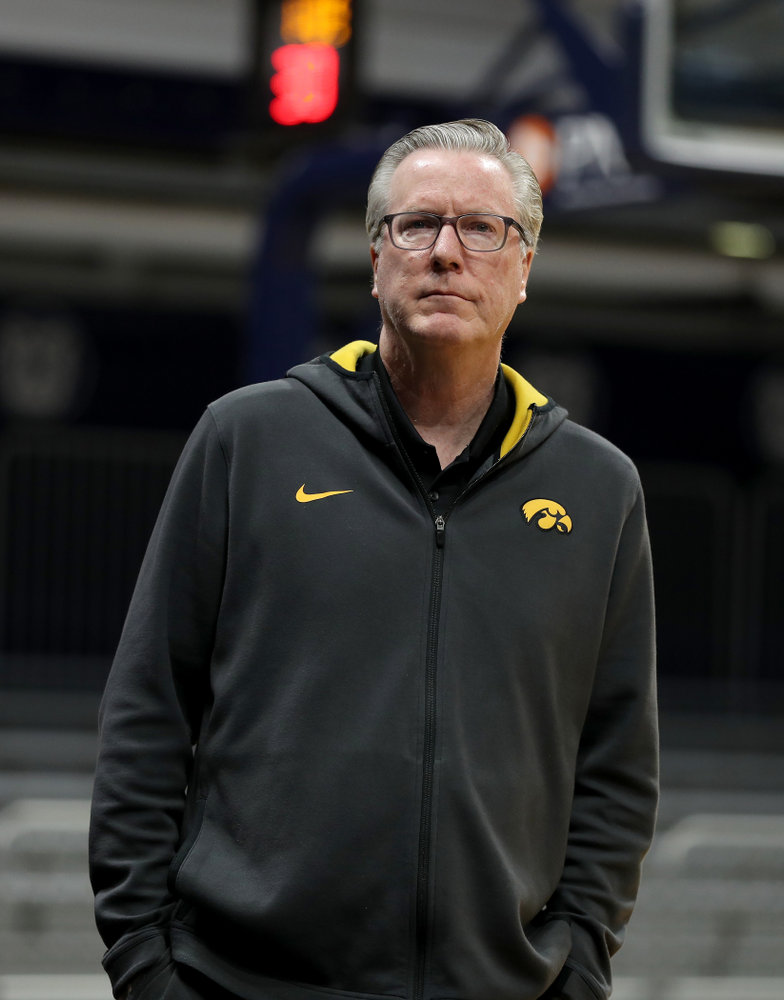 Iowa Hawkeyes head coach Fran McCaffery during practice at Hinkle Fieldhouse Wednesday, March 11, 2020 in Indianapolis. (Brian Ray/hawkeyesports.com)
