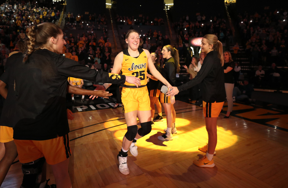 Iowa Hawkeyes forward/center Monika Czinano (25) against the Minnesota Golden Gophers Thursday, February 27, 2020 at Carver-Hawkeye Arena. (Brian Ray/hawkeyesports.com)