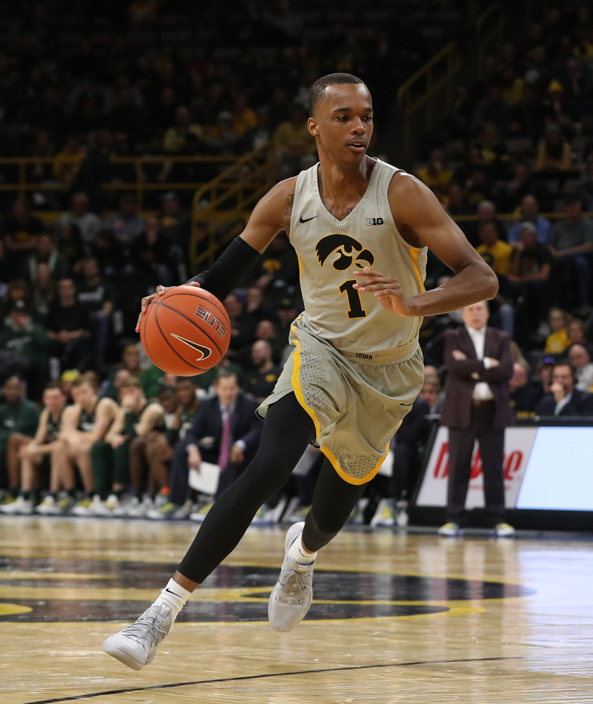 Iowa Hawkeyes guard Maishe Dailey (1) against the Michigan State Spartans Thursday, January 24, 2019 at Carver-Hawkeye Arena. (Brian Ray/hawkeyesports.com)