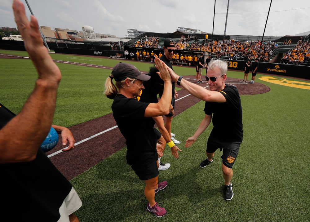 Head Swimming and Diving Coach Marc Long during the Iowa Student Athlete Kickoff Kickball game Sunday, August 19, 2018 at Duane Banks Field. (Brian Ray/hawkeyesports.com)