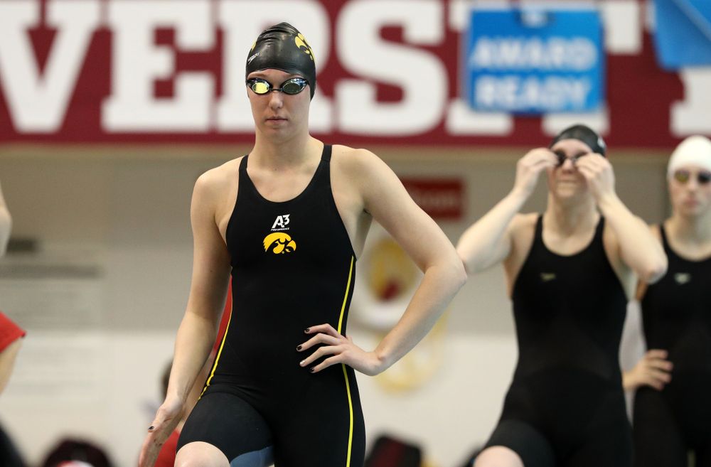 Iowa's Allyssa Fluit swims the 500-yard freestyle during the 2019 Women's Big Ten Swimming and Diving meet Thursday, February 21, 2019 in Bloomington, Indiana. (Brian Ray/hawkeyesports.com)