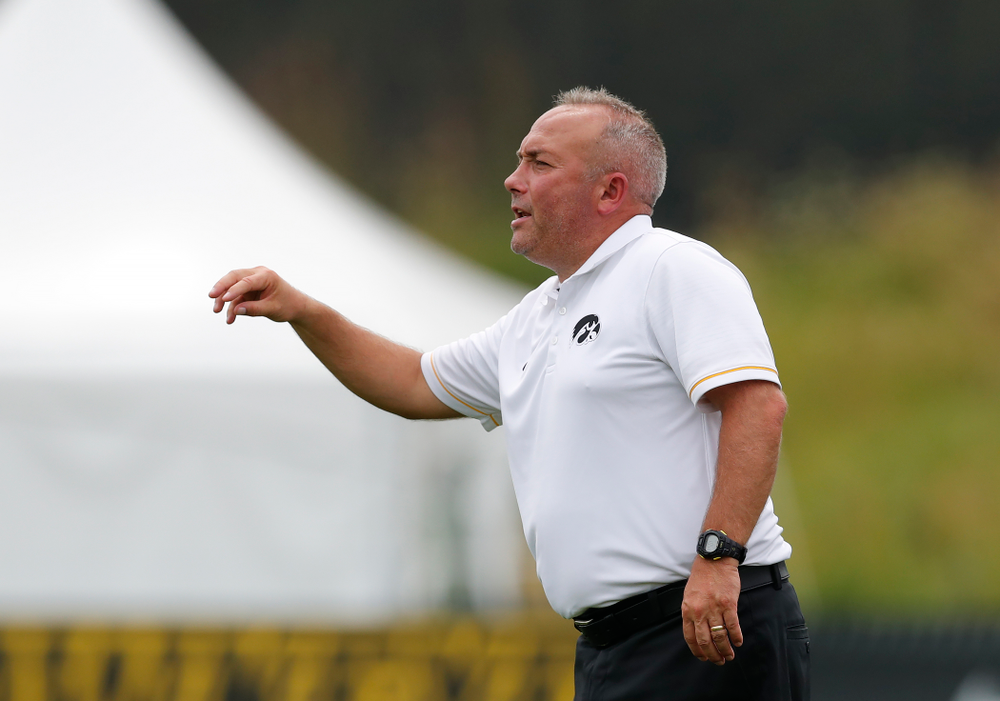 Iowa Hawkeyes head coach Dave DiIanni against Indiana State Sunday, August 26, 2018 at the Iowa Soccer Complex. (Brian Ray/hawkeyesports.com)