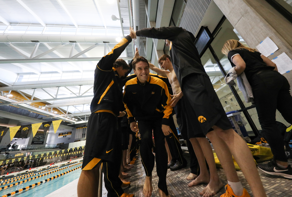 Matt Kamin is introduced during senior day before a double dual against Wisconsin and Northwestern Saturday, January 19, 2019 at the Campus Recreation and Wellness Center. (Brian Ray/hawkeyesports.com)