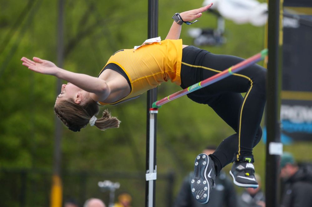 Iowa's Aubrianna Lantrip during women's high jump at Big Ten Outdoor Track and Field Championships at Francis X. Cretzmeyer Track on Sunday, May 12, 2019. (Lily Smith/hawkeyesports.com)