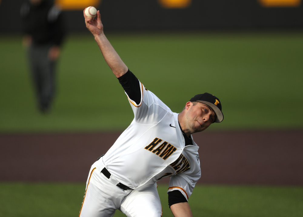 Iowa Hawkeyes Cole McDonald (11) during game one against UC Irvine Friday, May 3, 2019 at Duane Banks Field. (Brian Ray/hawkeyesports.com)