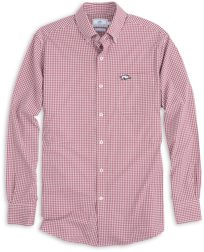 Arkansas Razorbacks Southern Tide Gameday Gingham Intercoastal Shirt Arkansas Razorbacks Store Shop University Of Arkansas Apparel Gear Gifts Clothing