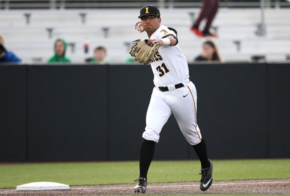 Iowa Hawkeyes infielder Matthew Sosa (31) during game one against UC Irvine Friday, May 3, 2019 at Duane Banks Field. (Brian Ray/hawkeyesports.com)