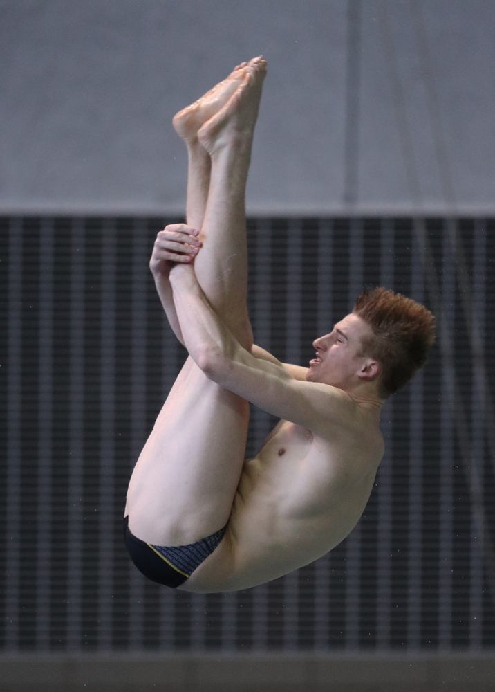 Iowa's Will Brenner competes on the 3-meter springboard during the third day of the 2019 Big Ten Swimming and Diving Championships Thursday, February 28, 2019 at the Campus Wellness and Recreation Center. (Brian Ray/hawkeyesports.com)