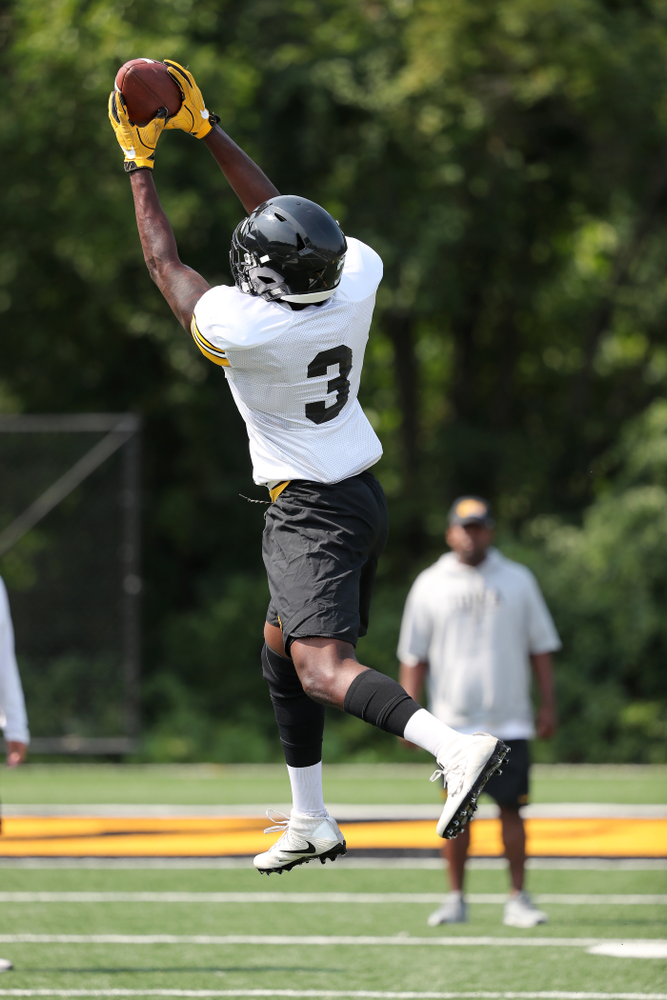 Iowa Hawkeyes defensive back Trey Creamer (3) during the third practice of fall camp Sunday, August 5, 2018 at the Kenyon Football Practice Facility. (Brian Ray/hawkeyesports.com)