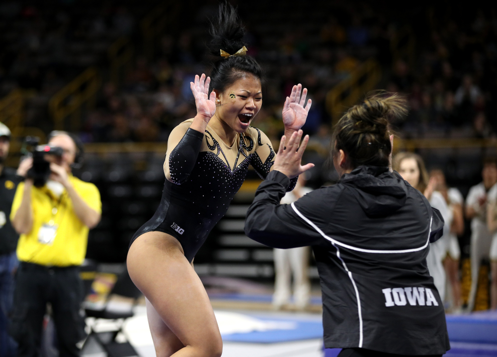 Iowa's Misty-Jade Carlson competes on the beam during their meet against Southeast Missouri State Friday, January 11, 2019 at Carver-Hawkeye Arena. (Brian Ray/hawkeyesports.com)