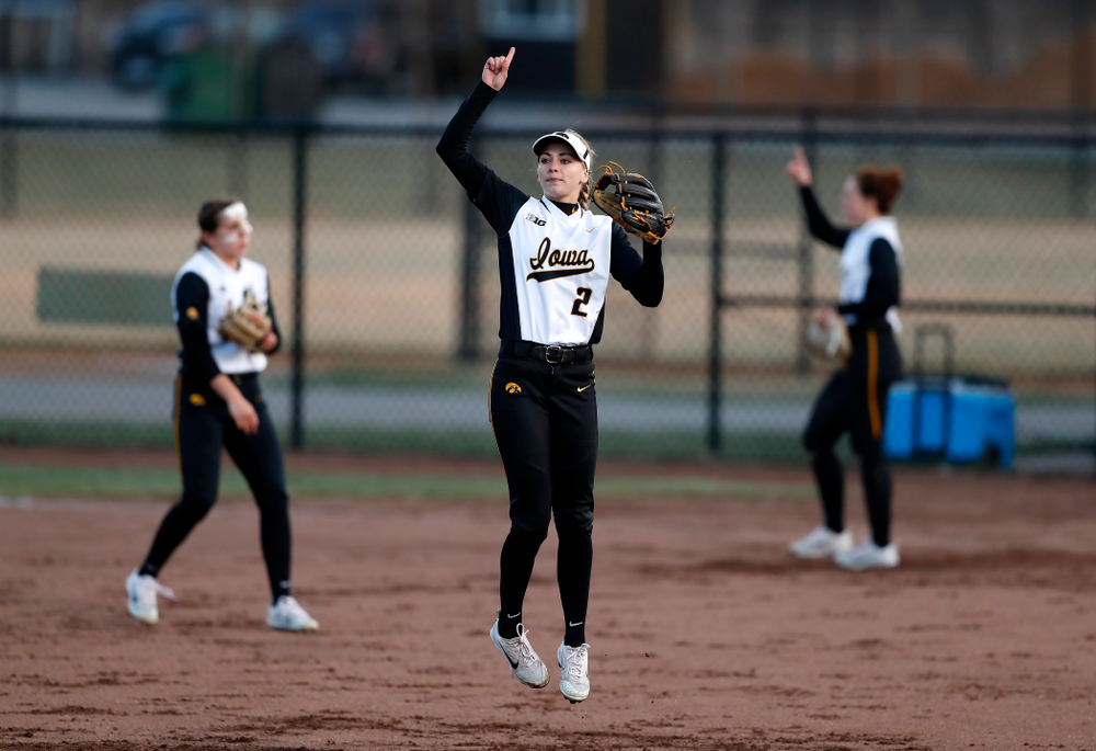 Iowa Hawkeyes infielder Aralee Bogar (2) against Western Illinois Tuesday, April 17, 2018 at Bob Pearl Field. (Brian Ray/hawkeyesports.com)