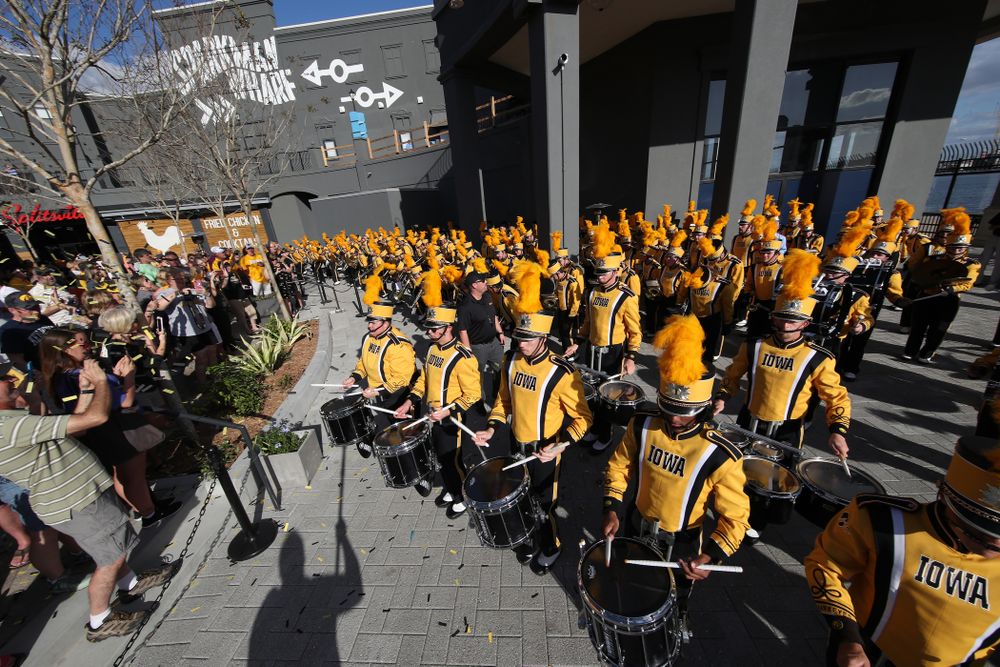 The Hawkeye Marching Band at Hawkeye Huddle Monday, December 31, 2018 at Sparkman Wharf in Tampa, FL. (Brian Ray/hawkeyesports.com)