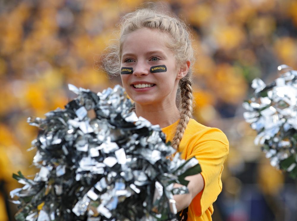 Spirit Squad Day performers on the field during halftime of their game at Kinnick Stadium in Iowa City on Saturday, Sep 28, 2019. (Stephen Mally/hawkeyesports.com)