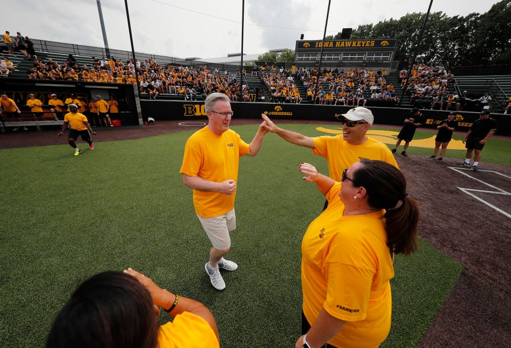 Head Men's Basketball Coach Fran McCaffery during the Iowa Student Athlete Kickoff Kickball game Sunday, August 19, 2018 at Duane Banks Field. (Brian Ray/hawkeyesports.com)