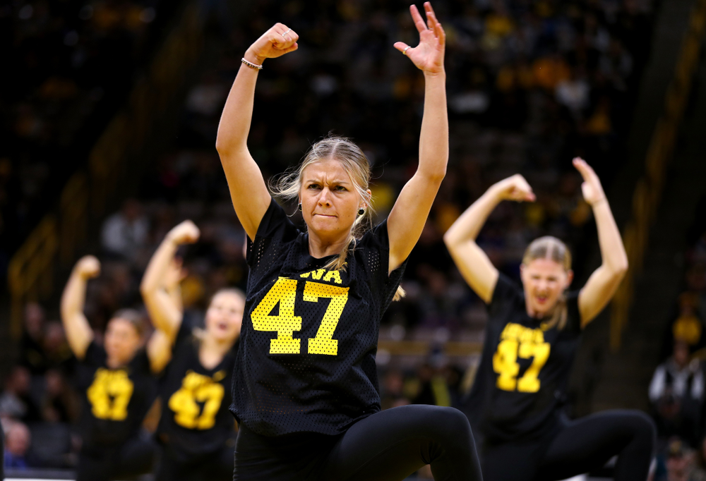 The Iowa Dance Team performs at the intermission of the Iowa Hawkeyes match against Purdue Saturday, November 24, 2018 at Carver-Hawkeye Arena. (Brian Ray/hawkeyesports.com)