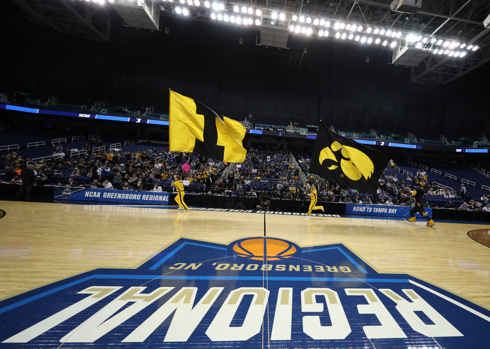 The Iowa Hawkeyes against the Baylor Lady Bears in the regional final of the 2019 NCAA Women's College Basketball Tournament Monday, April 1, 2019 at Greensboro Coliseum in Greensboro, NC.(Brian Ray/hawkeyesports.com)