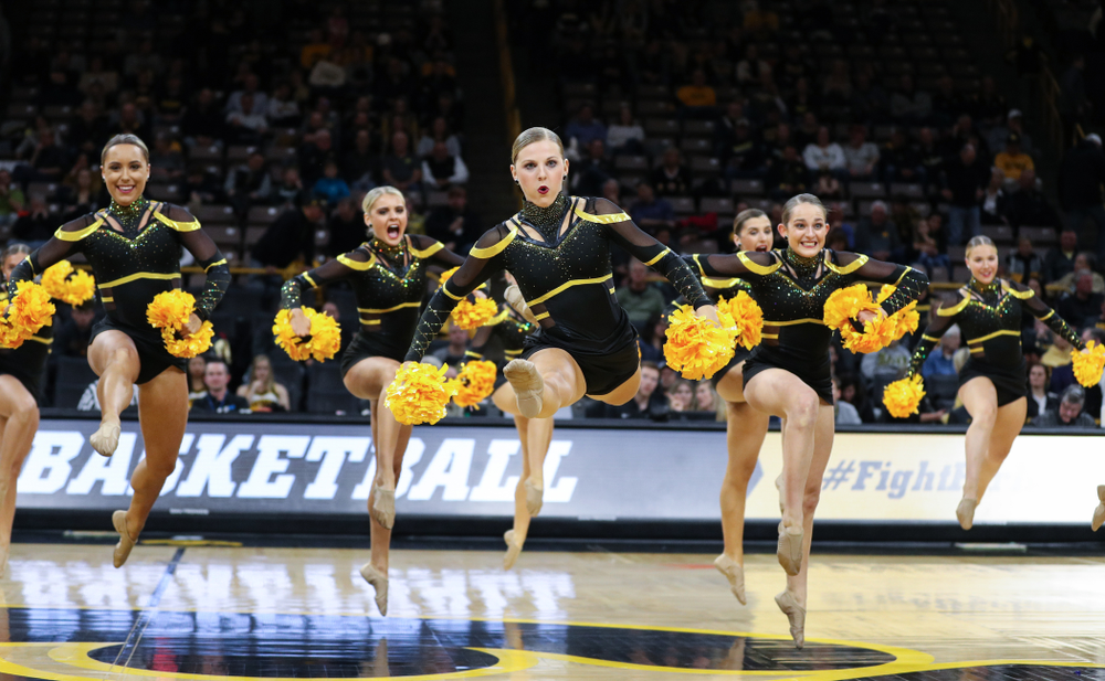 The Iowa Dance Team performs at halftime of the Iowa Hawkeyes game against North Florida Thursday, November 21, 2019 at Carver-Hawkeye Arena. (Brian Ray/hawkeyesports.com)