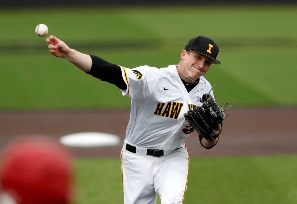 Iowa Hawkeyes pitcher Shane Ritter (18) during a double header against the Indiana Hoosiers Friday, March 23, 2018 at Duane Banks Field. (Brian Ray/hawkeyesports.com)
