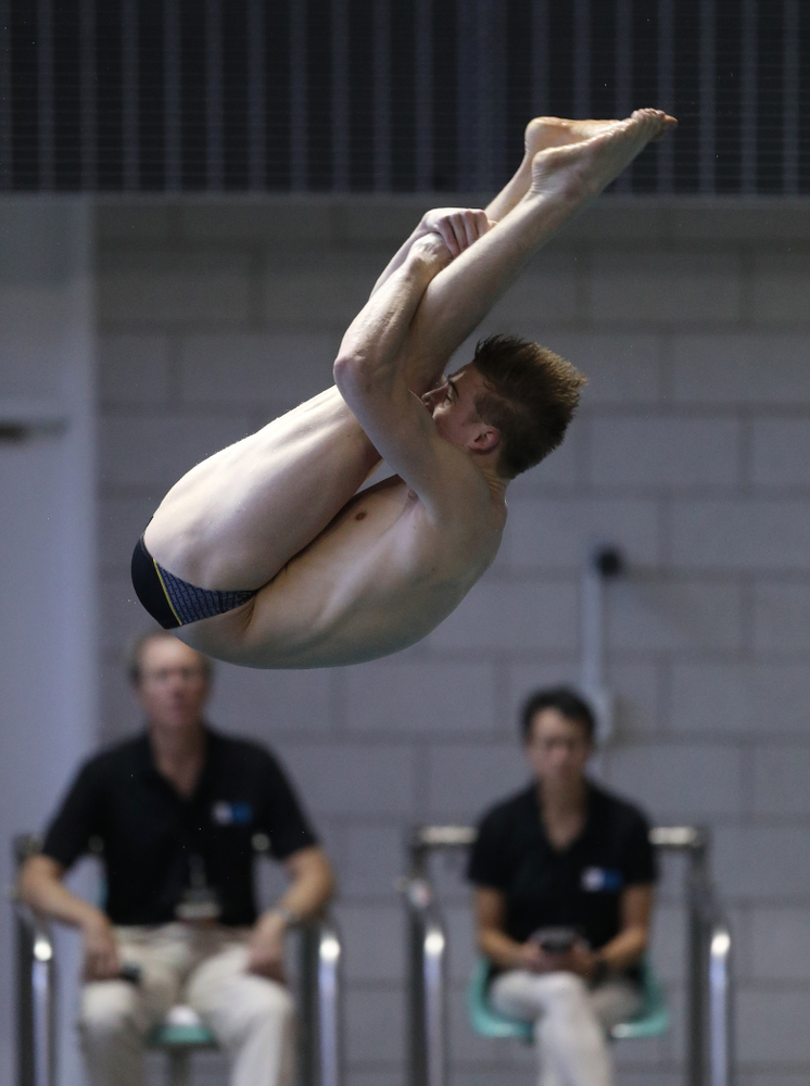 Iowa's Will Brenner competes on the 3-meter springboard during the third day of the 2019 Big Ten Swimming and Diving Championships Thursday, February 28, 2019 at the Campus Wellness and Recreation Center. (Brian Ray/hawkeyesports.com)