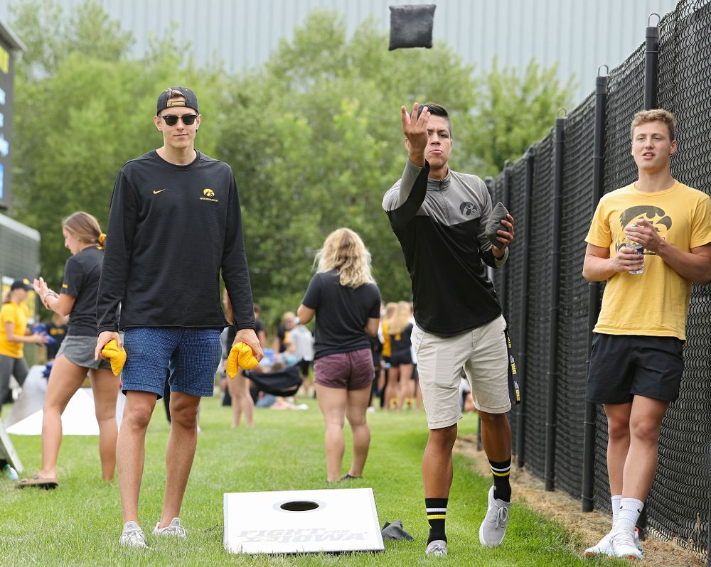 Student-athletes play bags during the Student-Athlete Kickoff outside the Karro Athletics Hall of Fame Building in Iowa City on Sunday, Aug 25, 2019. (Stephen Mally/hawkeyesports.com)