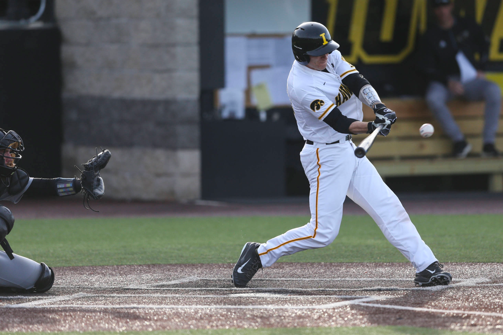 Iowa catcher Austin Martin at baseball vs Milwaukee on Tuesday, April 23, 2019 at Duane Banks Field. (Lily Smith/hawkeyesports.com)