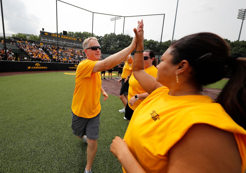 Head Rowing Coach Andrew Carter during the Iowa Student Athlete Kickoff Kickball game Sunday, August 19, 2018 at Duane Banks Field. (Brian Ray/hawkeyesports.com)