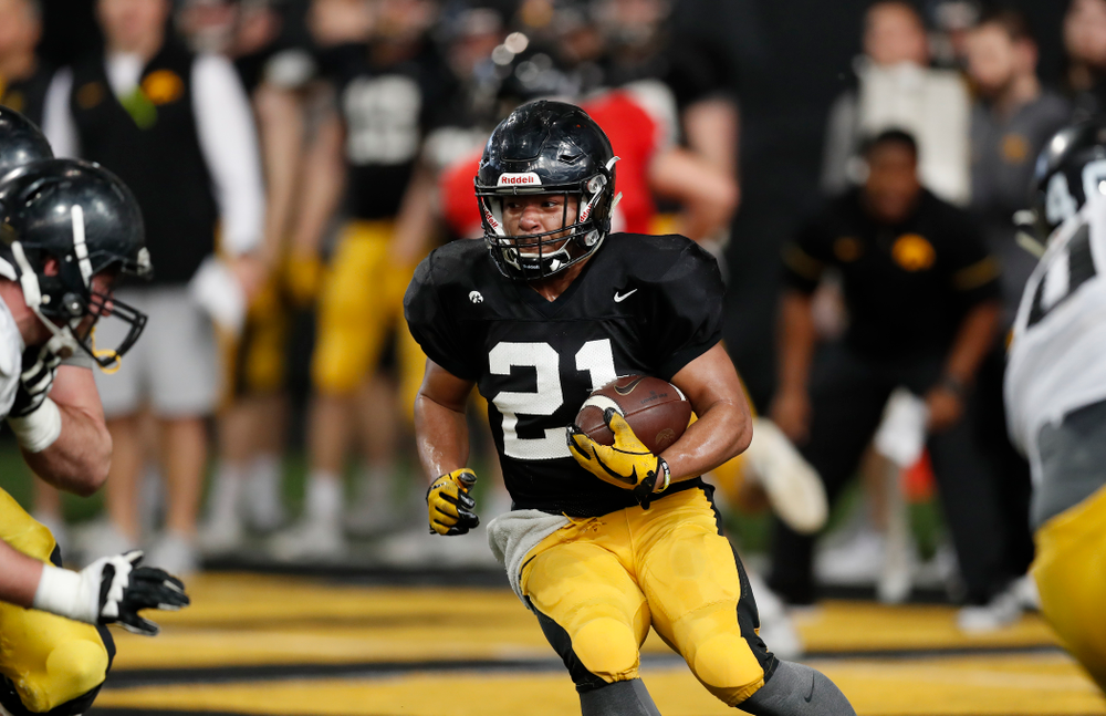 Iowa Hawkeyes running back Ivory Kelly-Martin (21) during spring practice Wednesday, March 28, 2018 at the Hansen Football Performance Center. (Brian Ray/hawkeyesports.com)